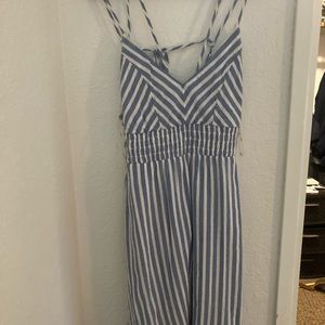 Blue striped strappy dress